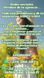 🚫 ¿Harto de tu agencia de marketing? No estás solo. Promesas vacías, reseñas infladas, logos de marcas en sus webs que ni son clientes (Te podría dar varias webs en las que pasa esto… reseñas inexistentes y empresas que ni les conocen)… Y lo peor: no conocen tu negocio. Ni tu sector. Ni tus clientes. Y de marketing… solo saben lo que les enseñó un gurú en un curso exprés. 📉 ¿Resultados? Cero. 📸 ¿Fotos bonitas? Sí. 🎥 ¿Vídeos espectaculares? También. Pero sin estrategia, no venden nada. 💡 El marketing real combina: ✅ Estrategia offline ✅ departamento de ventas ✅ Marketing digital con experiencia. Y eso multiplica tus resultados por un 200 %. 🔍 ¿Quieres saber si una agencia es fiable? – Pide referencias reales – Verifica sus clientes – No te conformes con reseñas de 4,9 sin fuente 📣 Tu comunicación es tu activo más valioso. Haz que se note. Haz que funcione. 📲 ¿Quieres destacarte entre miles de negocios? ¿Quieres que tu marca sea visible y rentable? Llámame: 📞 +376 360 387 📞 +33 786 56 89 01 📧 info@app-shop.fr #MarketingReal #ComunicaciónEstratégica #MarketingConResultados #AgenciasQueNoFuncionan #NegociosConVisibilidad #VentasYMarketing #MarketingOfflineOnline #EstrategiaDeVerdad #EmpresasQueCrecen #MarketingSinFalsasPromesas #AppShopMarketing #ConsultoríaEmpresarial #MarketingDirecto #NegociosInteligentes #HazQueTuMarcaBrille